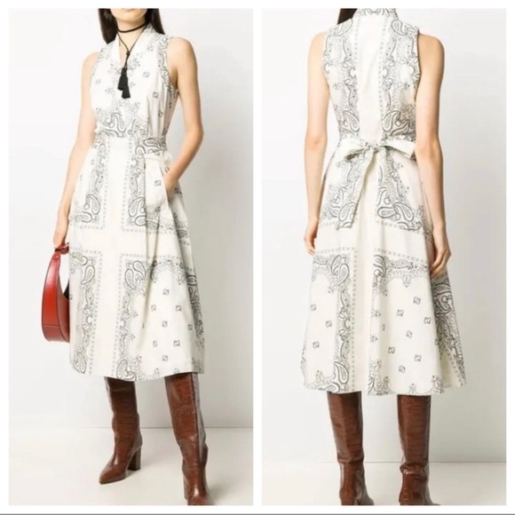 Tory Burch Dresses & Skirts - Tory Burch White Paisley Midi Wrap Dress